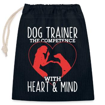 Dog Trainer The Competence With Heart & Mind Job S - Closable cotton gift bag (25x30cm) - navy - Front