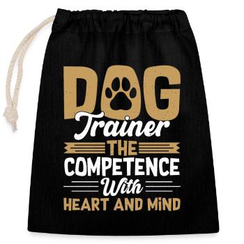 Dresseur de chiens : la compétence avec le cœur et l’ - Sac cadeau en coton avec cordon (25 x 30 cm) - noir - Devant