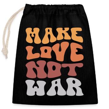 Make Love not war - Closable cotton gift bag (25x30cm) - black - Front