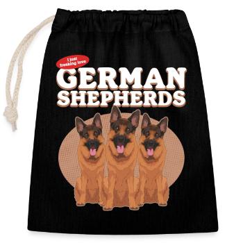 Bergers allemands berger allemand chien cadeau - Sac cadeau en coton avec cordon (25 x 30 cm) - noir - Devant