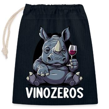 Vinozeros Weinkenner Weintrinker Weinliebhaber - Verschließbarer Geschenkbeutel aus Baumwolle (25x30cm) - Navy - Vorne