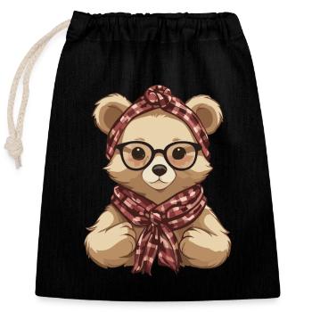Funny Mama Bear Mother Bear Bear Lover - Closable cotton gift bag (25x30cm) - black - Front