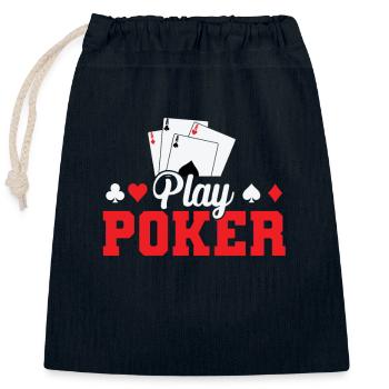 Jouer à Poker Card Ace - Sac cadeau en coton avec cordon (25 x 30 cm) - bleu marine - Devant