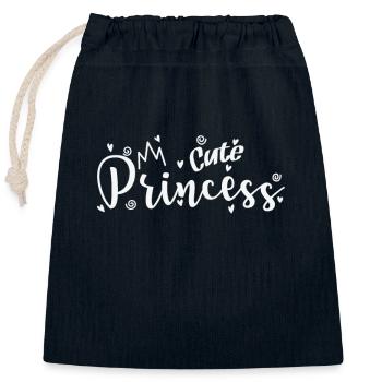 Cute Princess Feminine Girl - Closable cotton gift bag (25x30cm) - navy - Front