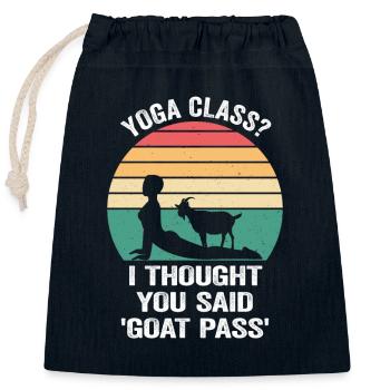 Cours de yoga ou Goat Pass - Sac cadeau en coton avec cordon (25 x 30 cm) - bleu marine - Devant