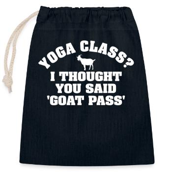 Cours de yoga ou Goat Pass - Sac cadeau en coton avec cordon (25 x 30 cm) - bleu marine - Devant