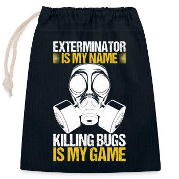 Pest Control Exterminator - Closable cotton gift bag (25x30cm) - navy - Front