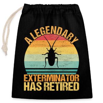 Pest Control Exterminator - Closable cotton gift bag (25x30cm) - black - Front