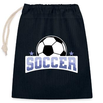 Football "Soccer" Recreational Football - Closable cotton gift bag (25x30cm) - navy - Front