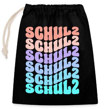Schulz Family Colorful Gradient Statement Member - Closable cotton gift bag (25x30cm) - black - Front