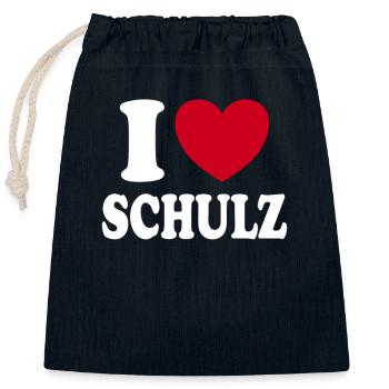 I Love Schulz Classic Heart Enthusiast - Verschließbarer Geschenkbeutel aus Baumwolle (25x30cm) - Navy - Vorne