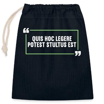 Lateinisch Lustiger Latein Spruch - Verschließbarer Geschenkbeutel aus Baumwolle (25x30cm) - Navy - Vorne