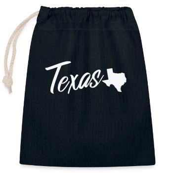 Texas, État des États-Unis, Amérique - Sac cadeau en coton avec cordon (25 x 30 cm) - bleu marine - Devant