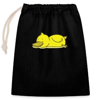 canard endormi - Sac cadeau en coton avec cordon (25 x 30 cm) - noir - Devant