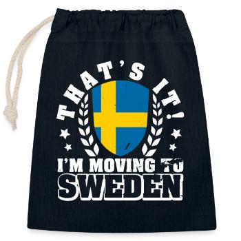 Schweden Landesfarben Sverige Flagge Urlaub - Verschließbarer Geschenkbeutel aus Baumwolle (25x30cm) - Navy - Vorne