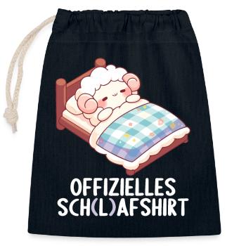 Official Sheep Shirt Official Sleep Shirt - Closable cotton gift bag (25x30cm) - navy - Front