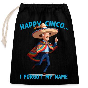 Lustig Verwirrter Präsident Mexikanischer Feiertag - Verschließbarer Geschenkbeutel aus Baumwolle (25x30cm) - Schwarz - Vorne