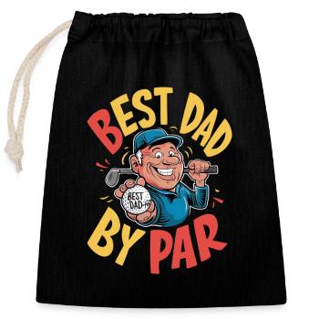 Best dad in golf - unique style - Closable cotton gift bag (25x30cm) - black - Front