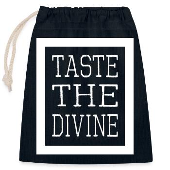 delightful dining delicious flavors - Closable cotton gift bag (25x30cm) - navy - Front
