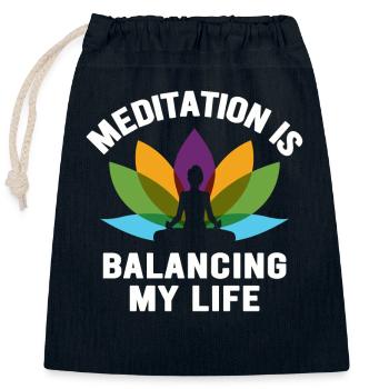 Meditation balanciert mein Leben aus - Verschließbarer Geschenkbeutel aus Baumwolle (25x30cm) - Navy - Vorne