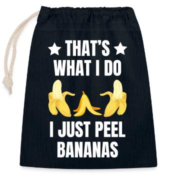 DAS IST ES, WAS ICH TUE, NUR BANANEN SCHÄLEN - Verschließbarer Geschenkbeutel aus Baumwolle (25x30cm) - Navy - Vorne