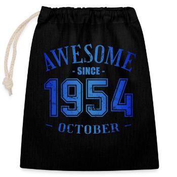 Octobre 1954 - Anniversaire en octobre Génial - Sac cadeau en coton avec cordon (25 x 30 cm) - noir - Devant