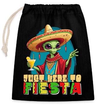 Funny Alien Fiesta Mexican Holiday - Closable cotton gift bag (25x30cm) - black - Front