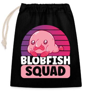 Poisson blob mignon poisson laid - Sac cadeau en coton avec cordon (25 x 30 cm) - noir - Devant