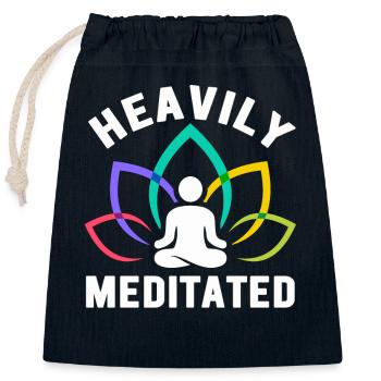 Heavily Meditated - Closable cotton gift bag (25x30cm) - navy - Front
