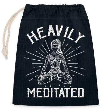 Heavily Meditated - Closable cotton gift bag (25x30cm) - navy - Front