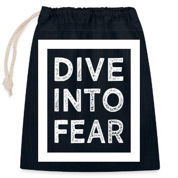 humour courage état d’ anniversaire chute libre - Sac cadeau en coton avec cordon (25 x 30 cm) - bleu marine - Devant