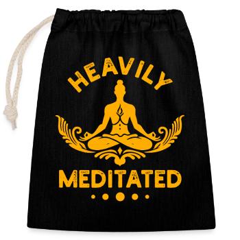 Heavily Meditated - Closable cotton gift bag (25x30cm) - black - Front