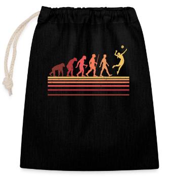 Ballon de volley-ball Evolution Joueur de volley-ball Vintage - Sac cadeau en coton avec cordon (25 x 30 cm) - noir - Devant