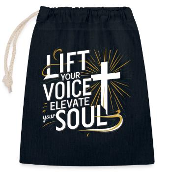 Prayer Songs Jesus Christ Religious Music - Closable cotton gift bag (25x30cm) - navy - Front