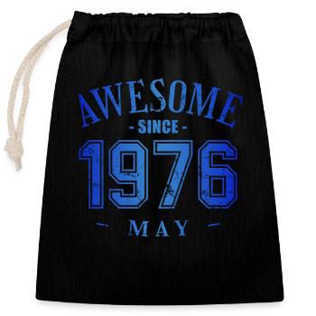 May 1976 - Birthday in May Awesome - Closable cotton gift bag (25x30cm) - black - Front