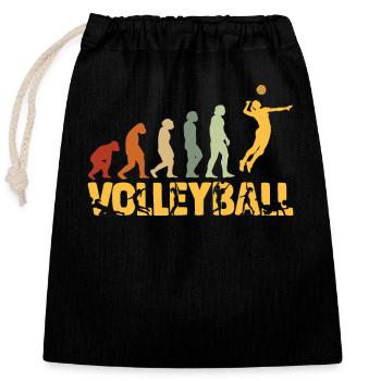 Ballon de volley-ball Evolution Joueur de volley-ball Vintage - Sac cadeau en coton avec cordon (25 x 30 cm) - noir - Devant