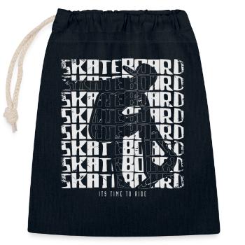 Skateboard Skater Skating - Closable cotton gift bag (25x30cm) - navy - Front