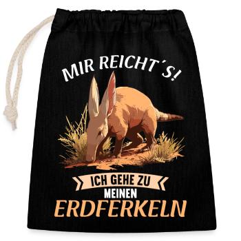 Aardvarks Aardvarks - Closable cotton gift bag (25x30cm) - black - Front