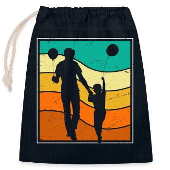 Dad - Closable cotton gift bag (25x30cm) - navy - Front