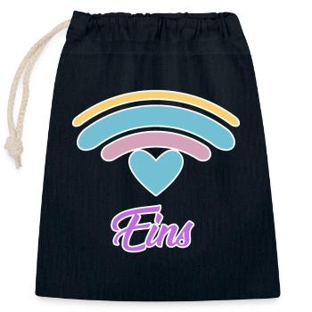 Motif de bébé arc-en-ciel 1er anniversaire - Sac cadeau en coton avec cordon (25 x 30 cm) - bleu marine - Devant