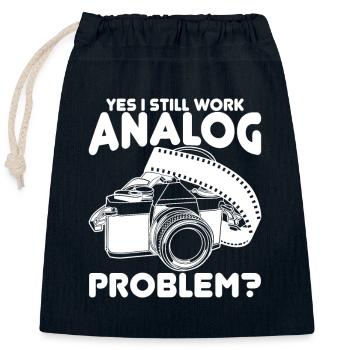 Photography Joke - Closable cotton gift bag (25x30cm) - navy - Front