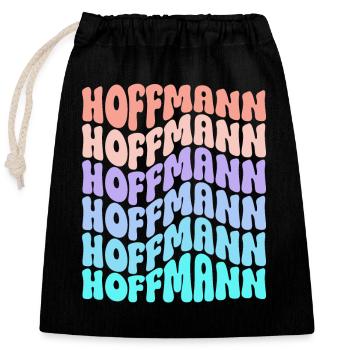 Hoffmann Retro Nachname Familie Geschenk - Verschließbarer Geschenkbeutel aus Baumwolle (25x30cm) - Schwarz - Vorne