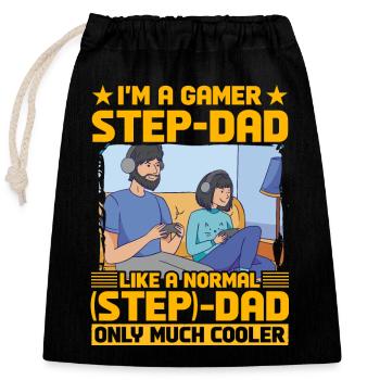 I'm a Gamer Step-Dad like a normal Step-Dad - Closable cotton gift bag (25x30cm) - black - Front