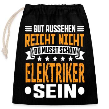Elektriker - Verschließbarer Geschenkbeutel aus Baumwolle (25x30cm) - Schwarz - Vorne