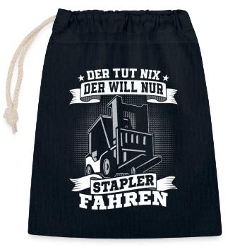 Gabelstaplerfahrer Lager Logistik - Verschließbarer Geschenkbeutel aus Baumwolle (25x30cm) - Navy - Vorne