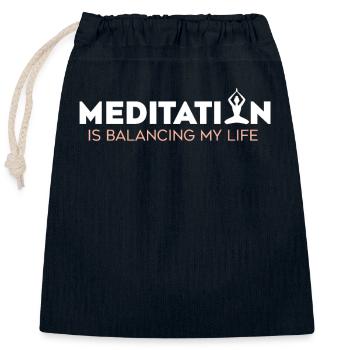 La méditation équilibre ma vie - Sac cadeau en coton avec cordon (25 x 30 cm) - bleu marine - Devant