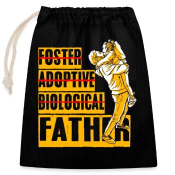 Father and Daughter - Closable cotton gift bag (25x30cm) - black - Front