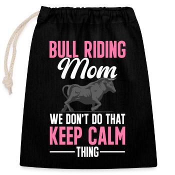 Bull Rider Rodeo Western Cowboy Bull Riding - Closable cotton gift bag (25x30cm) - black - Front