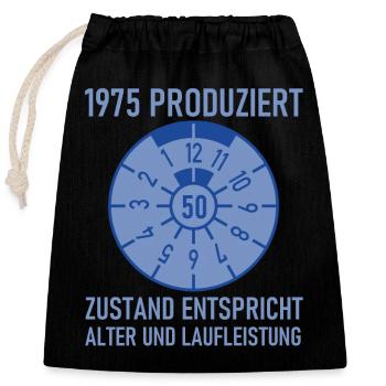 HU Zustand entspricht Alter und Laufleistung Autol - Verschließbarer Geschenkbeutel aus Baumwolle (25x30cm) - Schwarz - Vorne