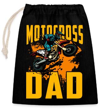 Motocross Dad - Closable cotton gift bag (25x30cm) - black - Front